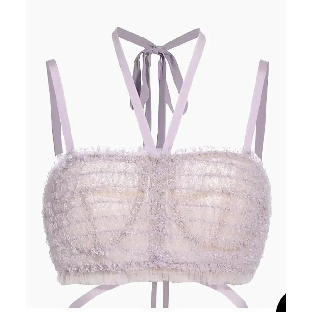 Jason Wu Collection Gathered Mesh Bra Top in Iris NWT Size 6